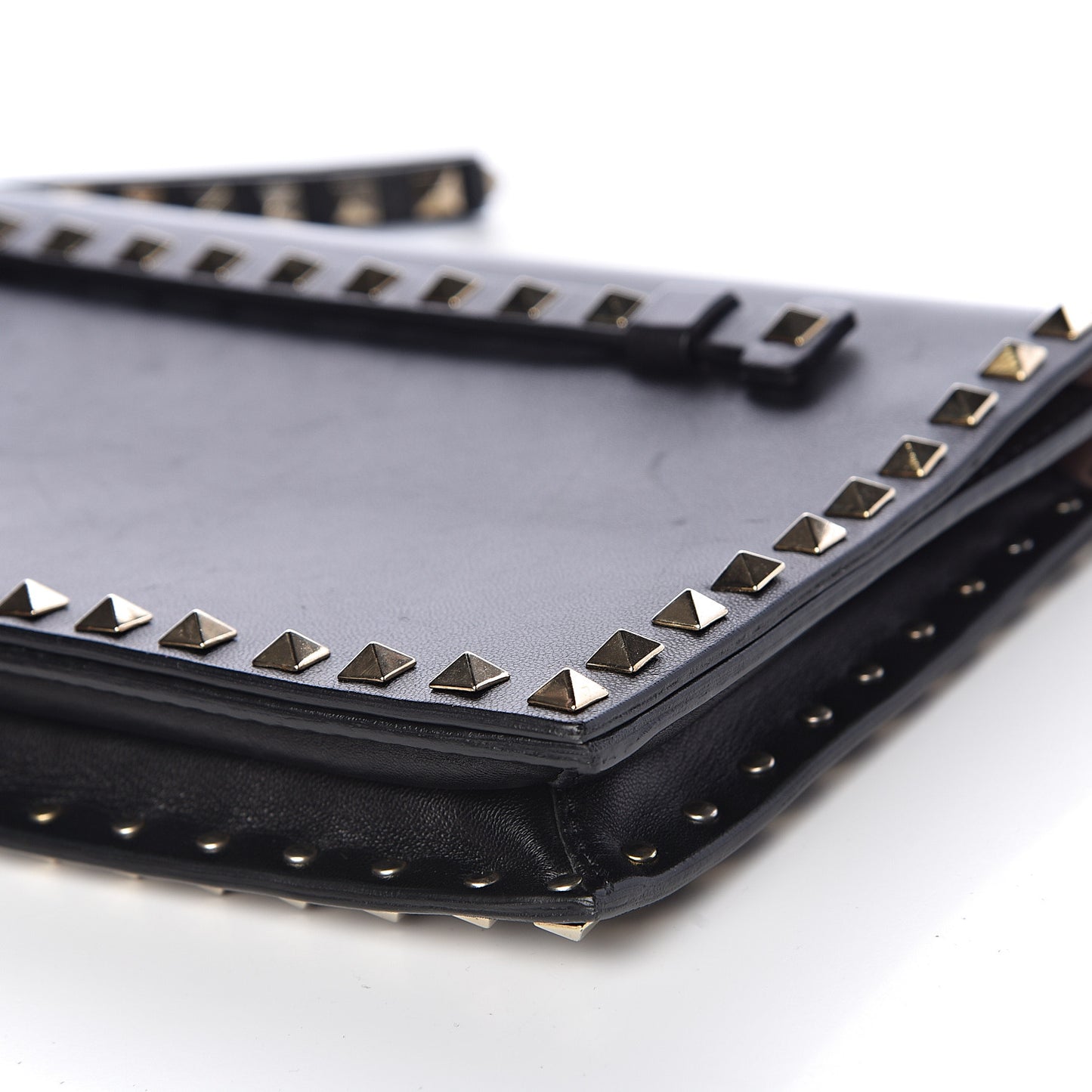 Nappa Rockstud Wristlet Clutch Black