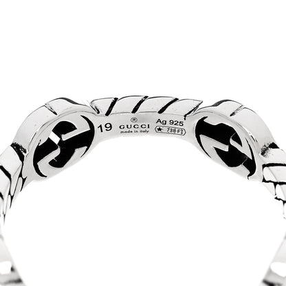 Gucci Sterling Silver Interlocking G Chain Ring 59 8.75 4 of 5