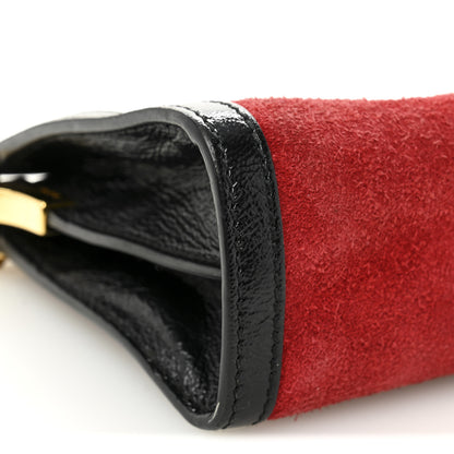Gucci Suede Patent Web Small Ophidia Chain Shoulder Bag Hibiscus Red Black 9 of 11