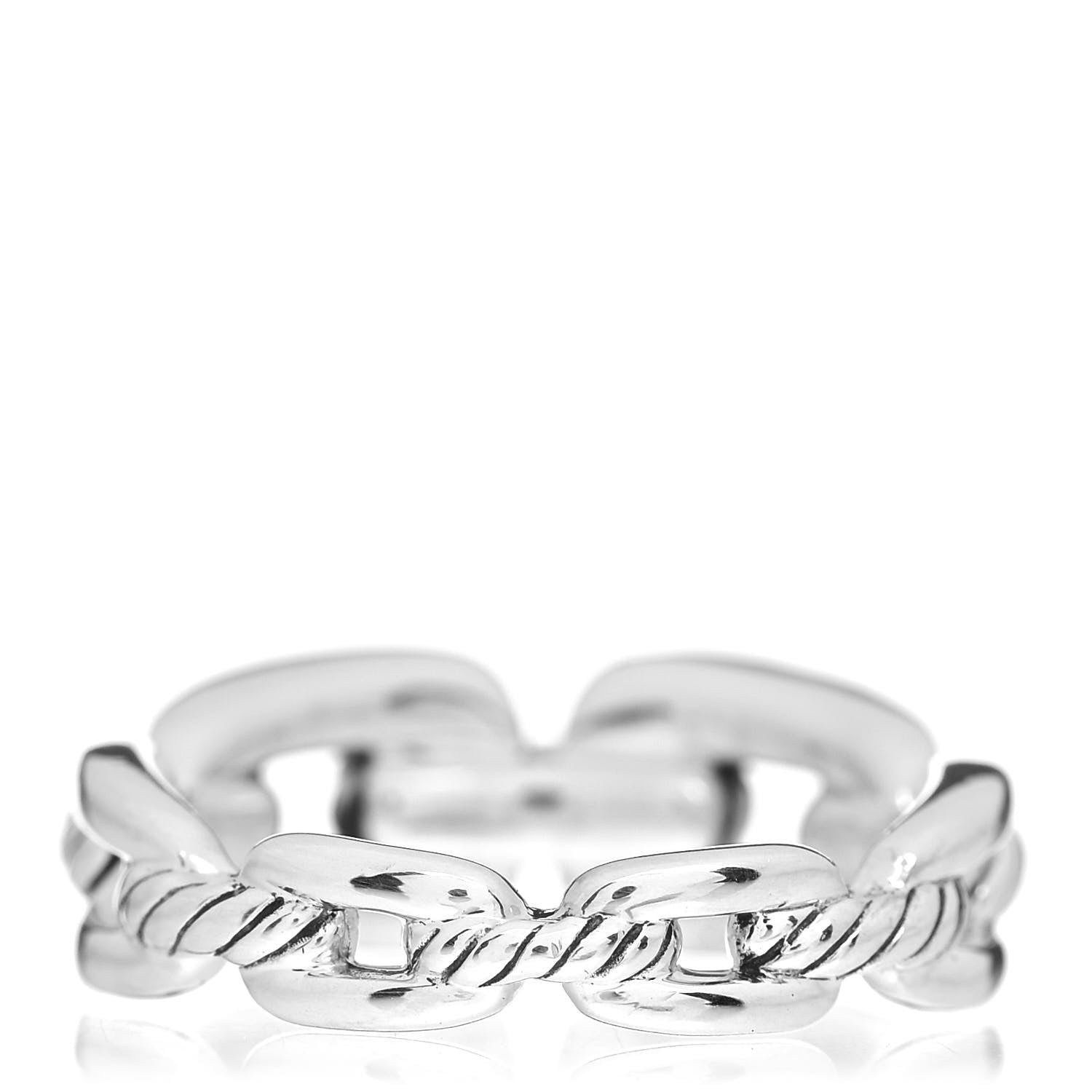 David Yurman Sterling Silver 8mm Wellesley Link Ring 54 7 3 of 4