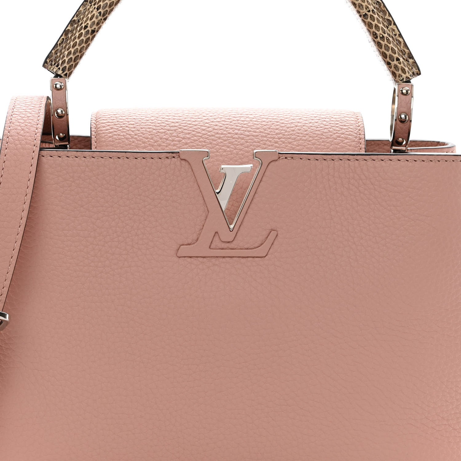 Louis Vuitton Taurillon Snakeskin Capucines PM Magnolia 7 of 9