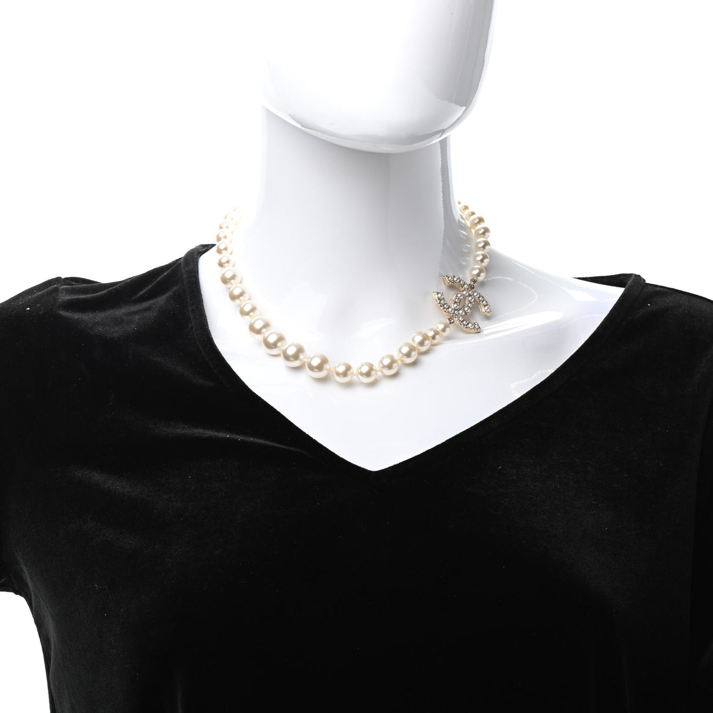 Pearl CC 100th Anniversary Necklace Light Gold