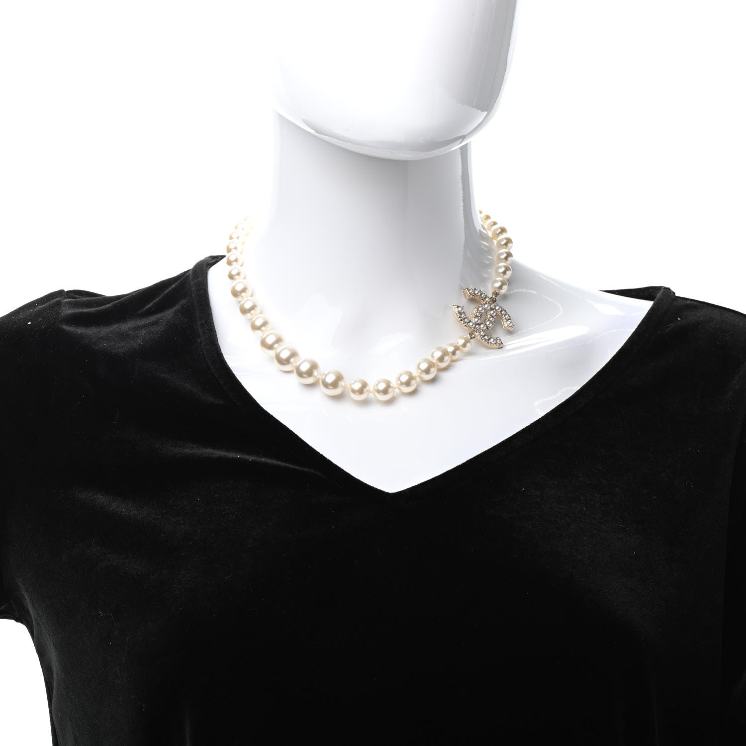 Chanel Pearl CC 100th Anniversary Necklace Light Gold 2 of 6