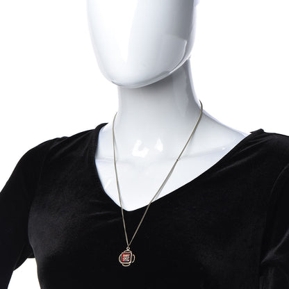 Chanel Resin CC Necklace Gold Red 2 of 4