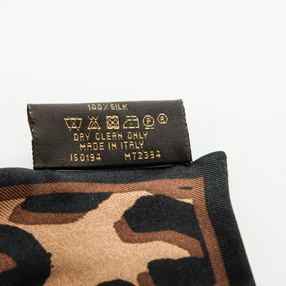 Louis Vuitton Silk Leopard Bandeau Scarf Marron 5 of 5