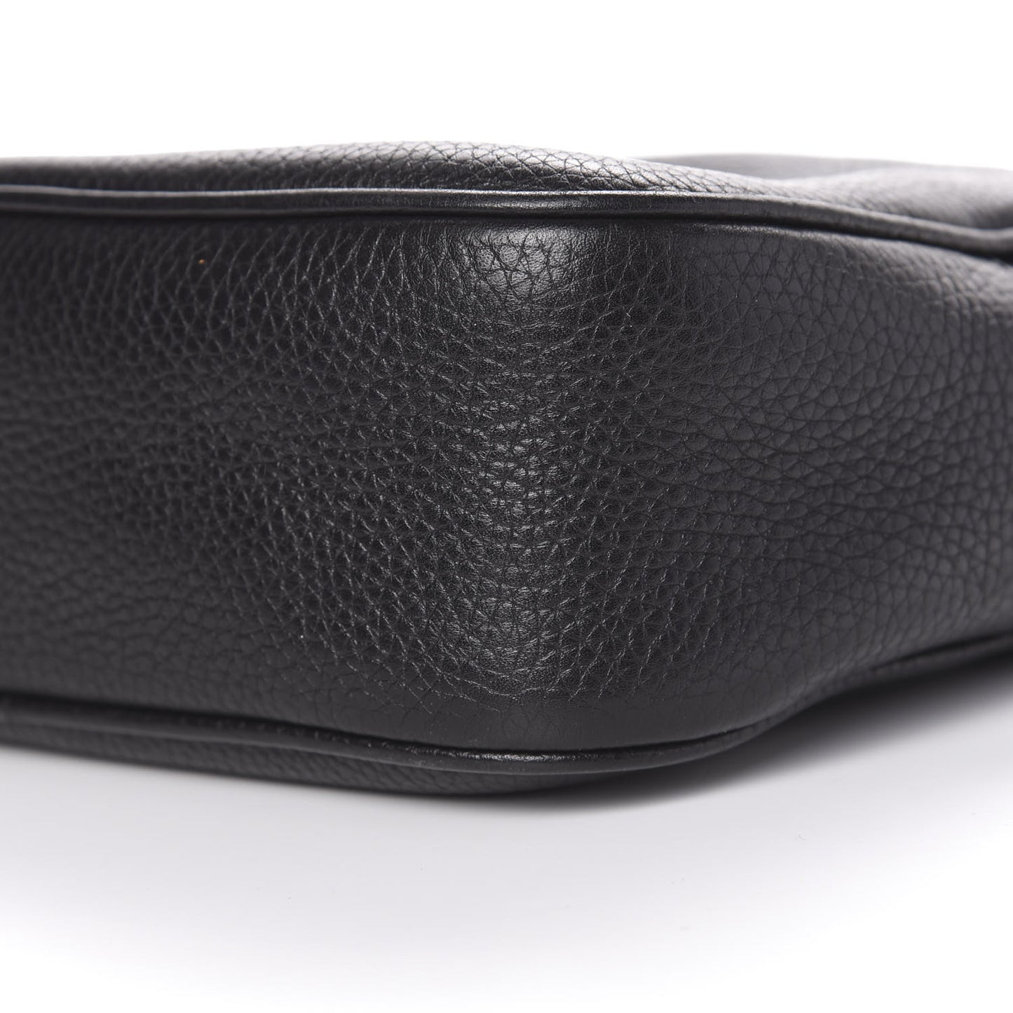Pebbled Calfskin Small Soho Disco Bag Black