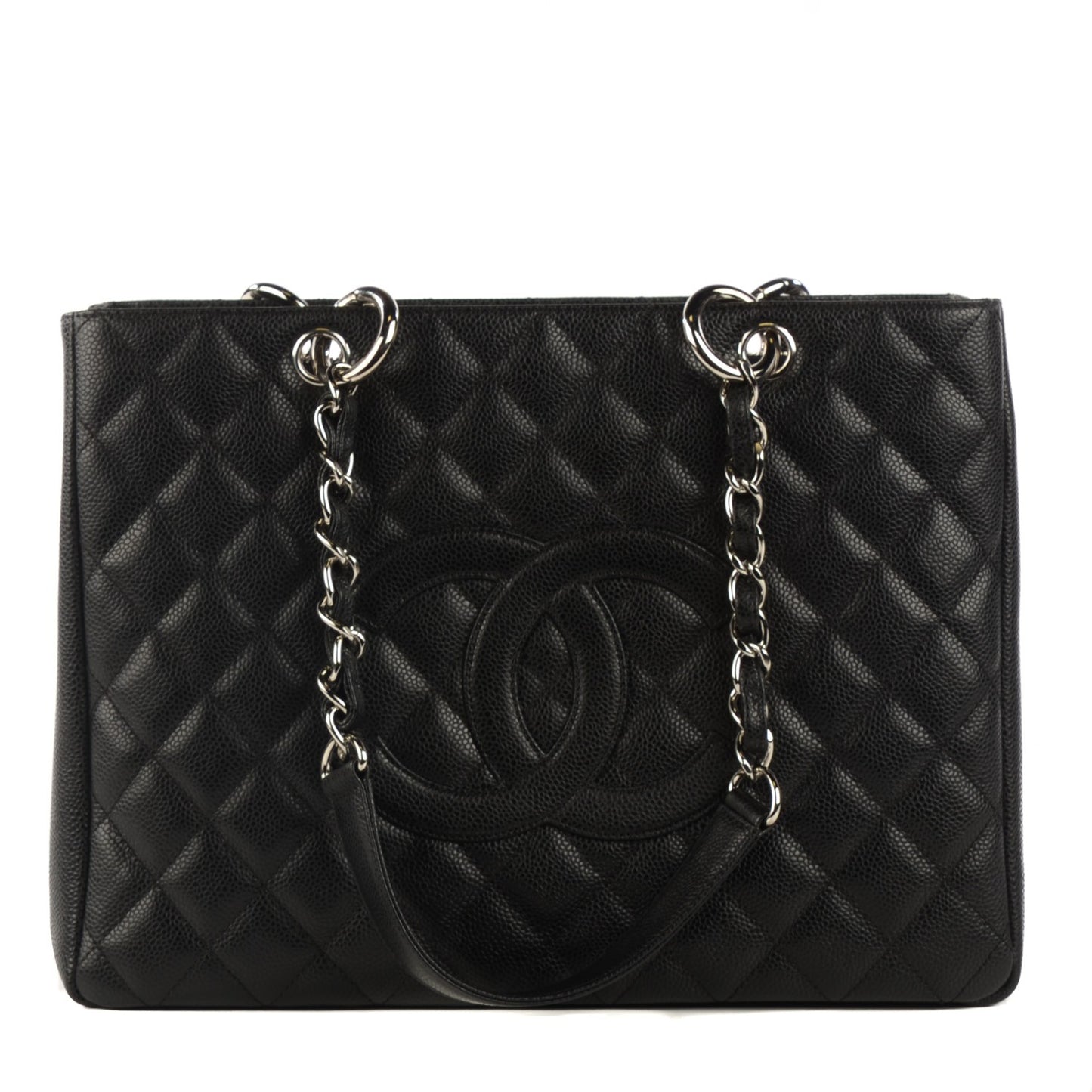Caviar Quilted Grand Shopping Tote GST Black