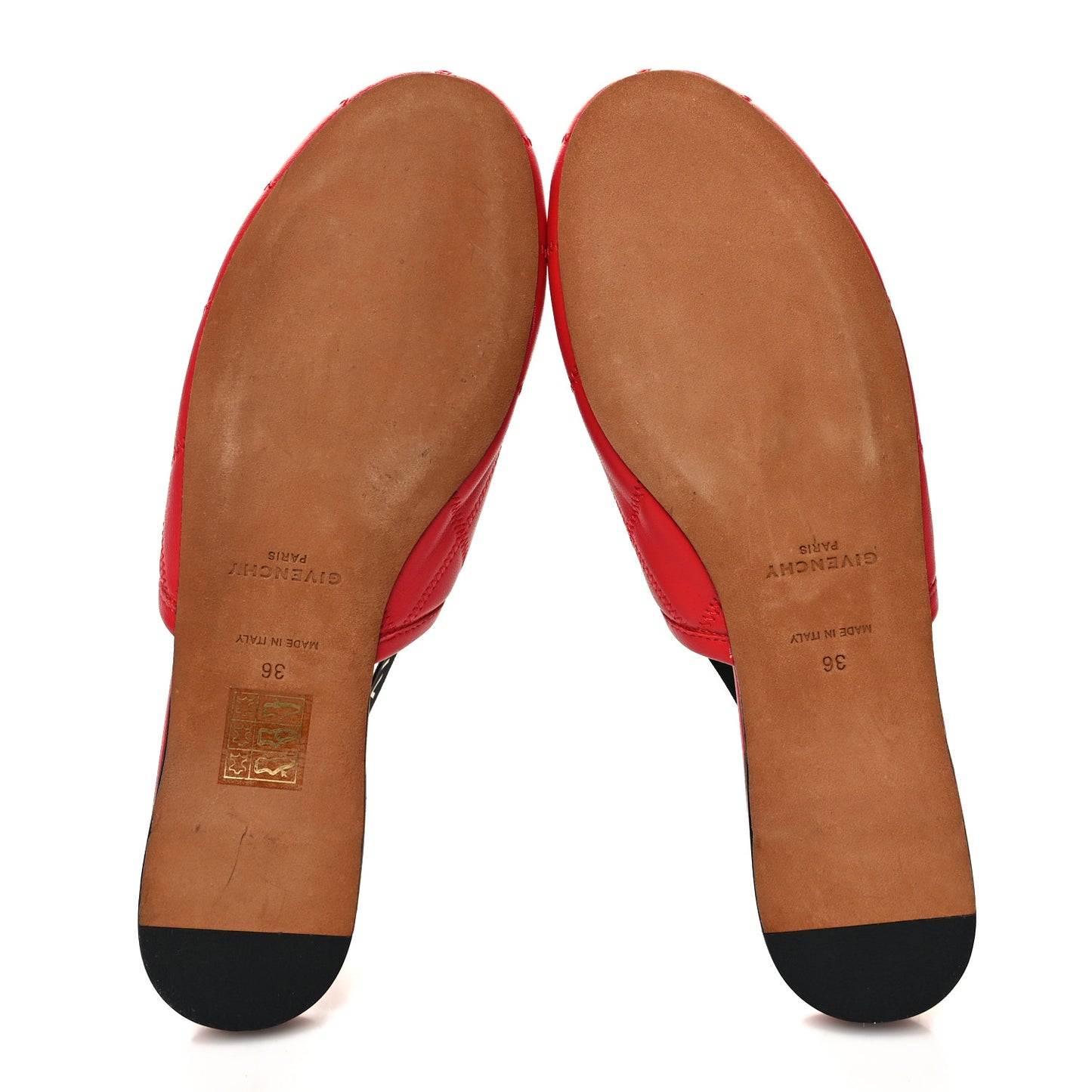 Nappa Quilted Rivington Logo Slingback Flat 36 Red