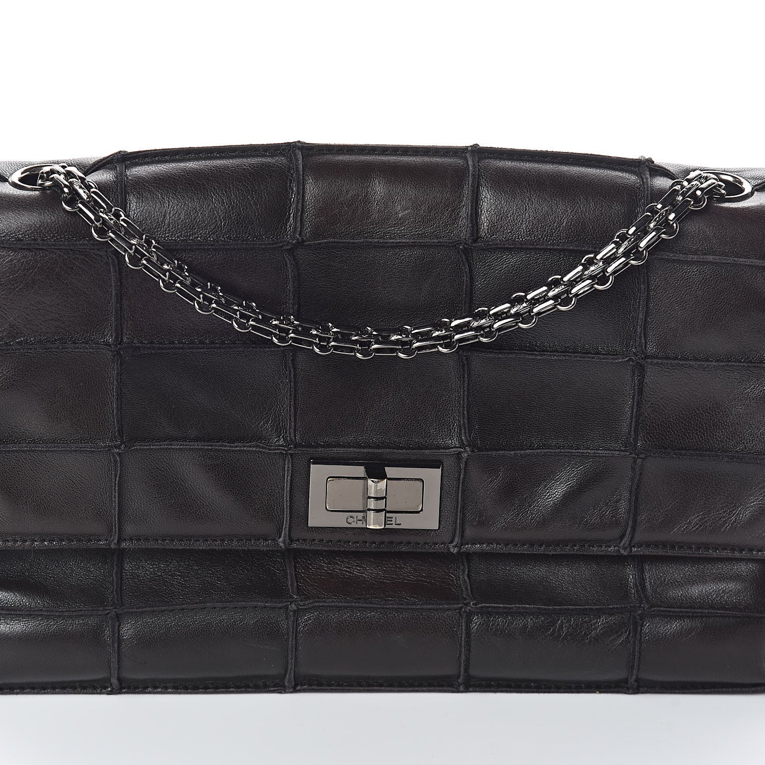 Chanel Lambskin Patchwork Medium Mademoiselle Flap Dark Brown 8 of 10
