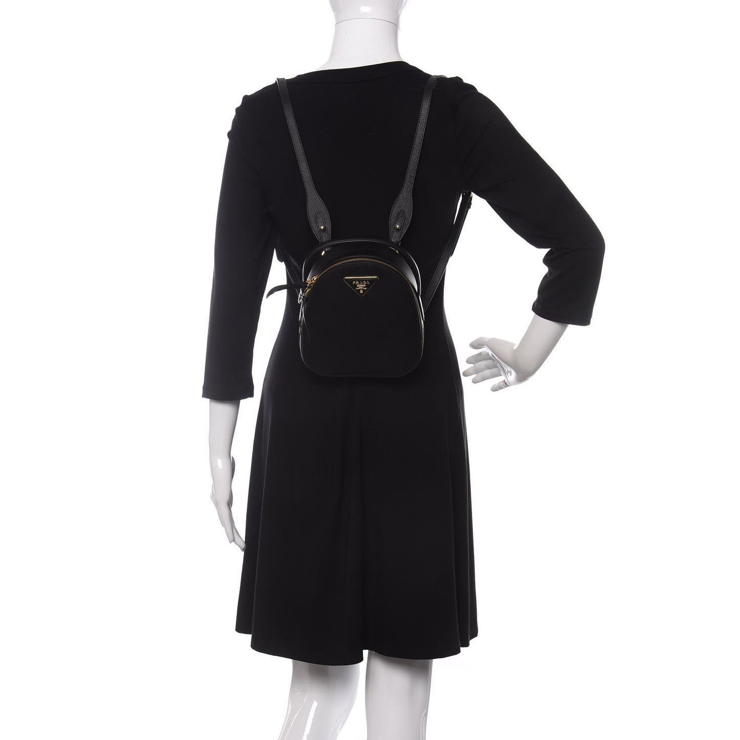 Saffiano Lux Mini Odette Backpack Black