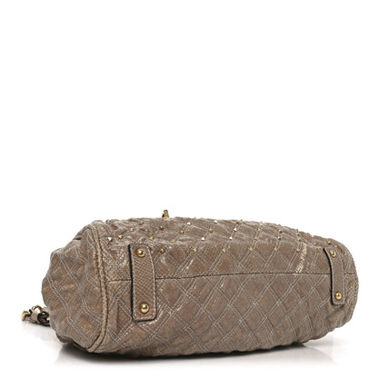 Marc Jacobs Snakeskin Embossed Calfskin Quilted Studded Beige 4 of 9