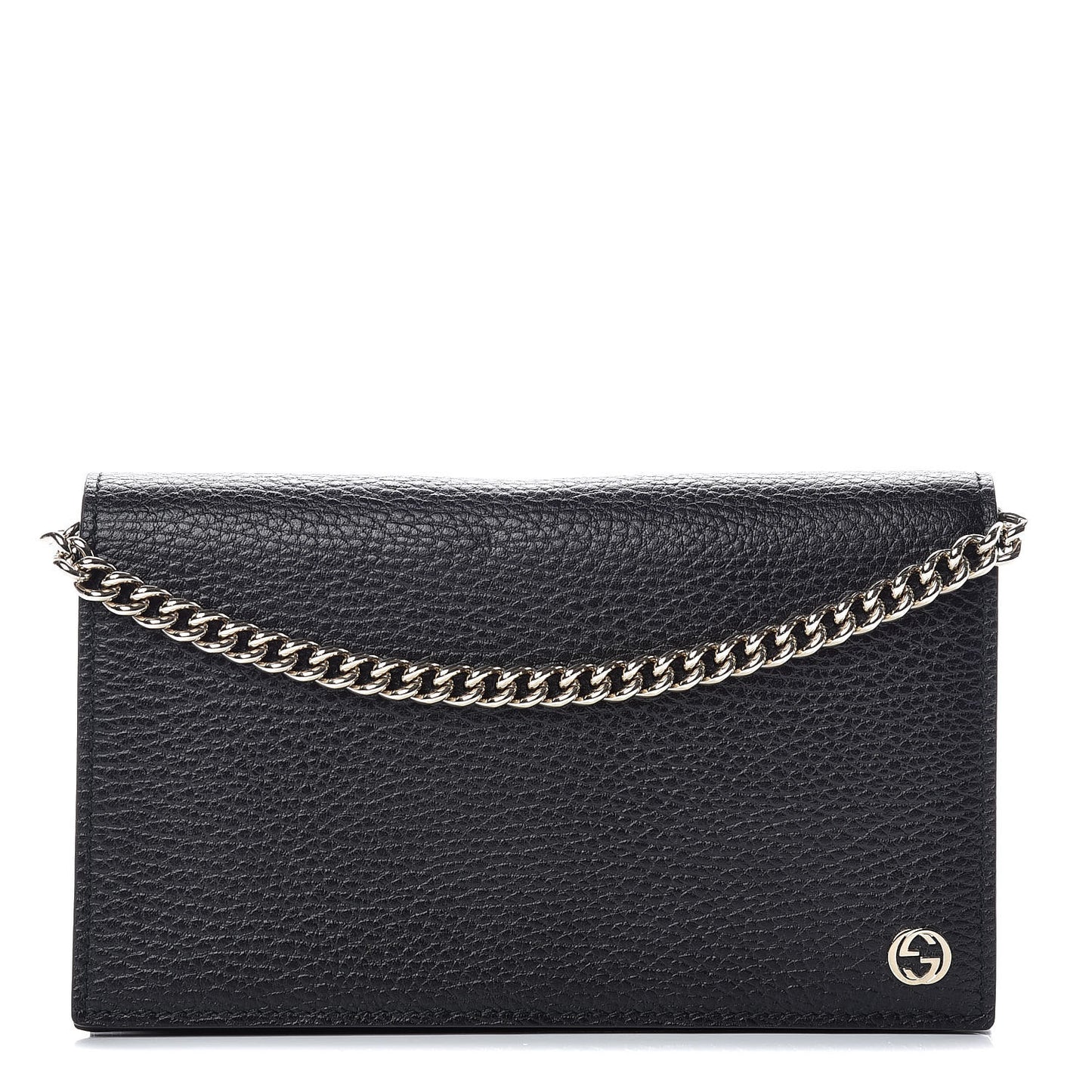 Dollar Calfskin Medium Betty Chain Wallet Black