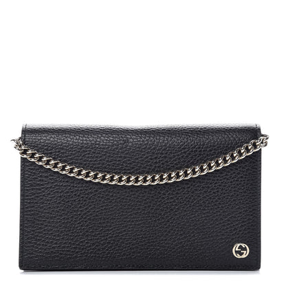 Gucci Dollar Calfskin Medium Betty Chain Wallet Black 1 of 10