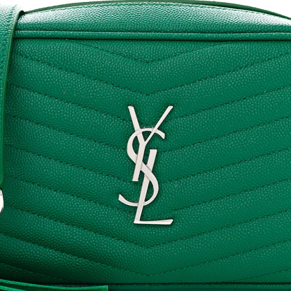 Saint Laurent Grain De Poudre Matelasse Monogram Mini Lou Camera Bag Green Field 9 of 11