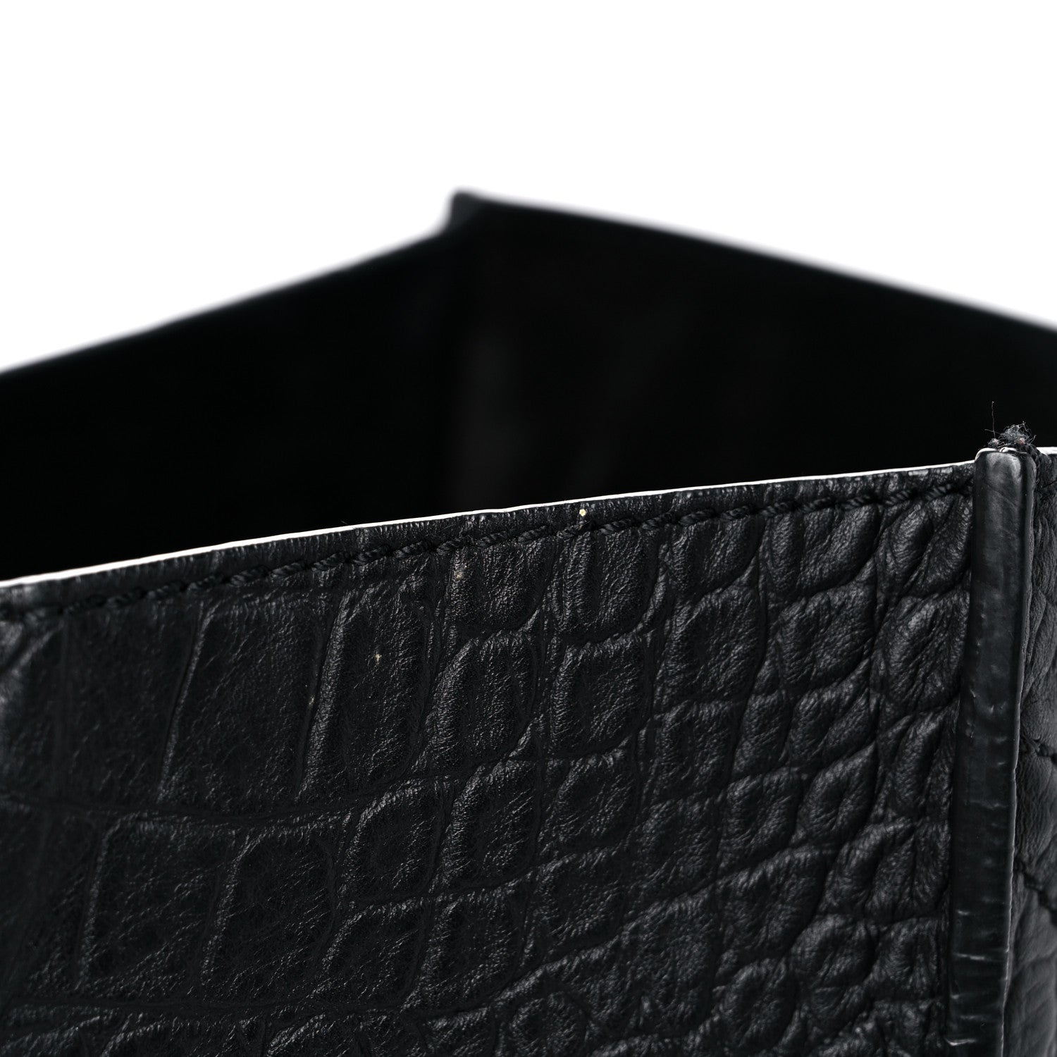 Celine Calfskin Crocodile Embossed Medium Phantom Luggage Black 21 of 28