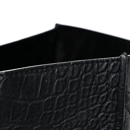 Celine Calfskin Crocodile Embossed Medium Phantom Luggage Black 21 of 28