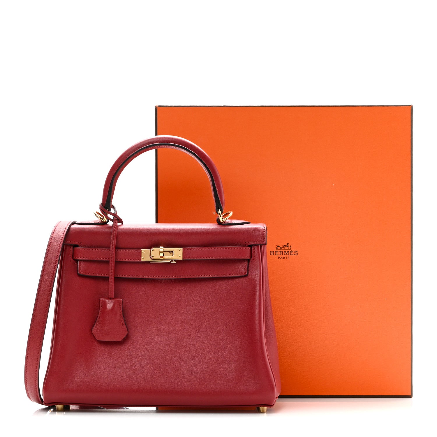 Hermes Swift Kelly Retourne 25 Rouge Grenat 1780476 – FASHIONPHILE