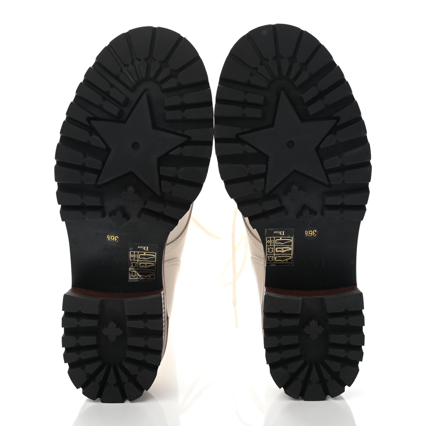 Calfskin Dior Quest 35mm Hiking Boots 36.5 Off White