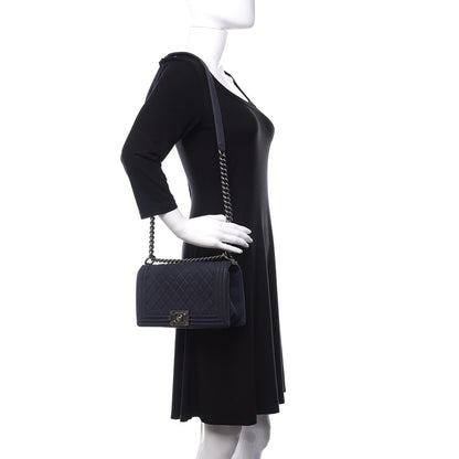 Chanel Iridescent Caviar Quilted Medium Boy Flap Dark Blue 2 of 12