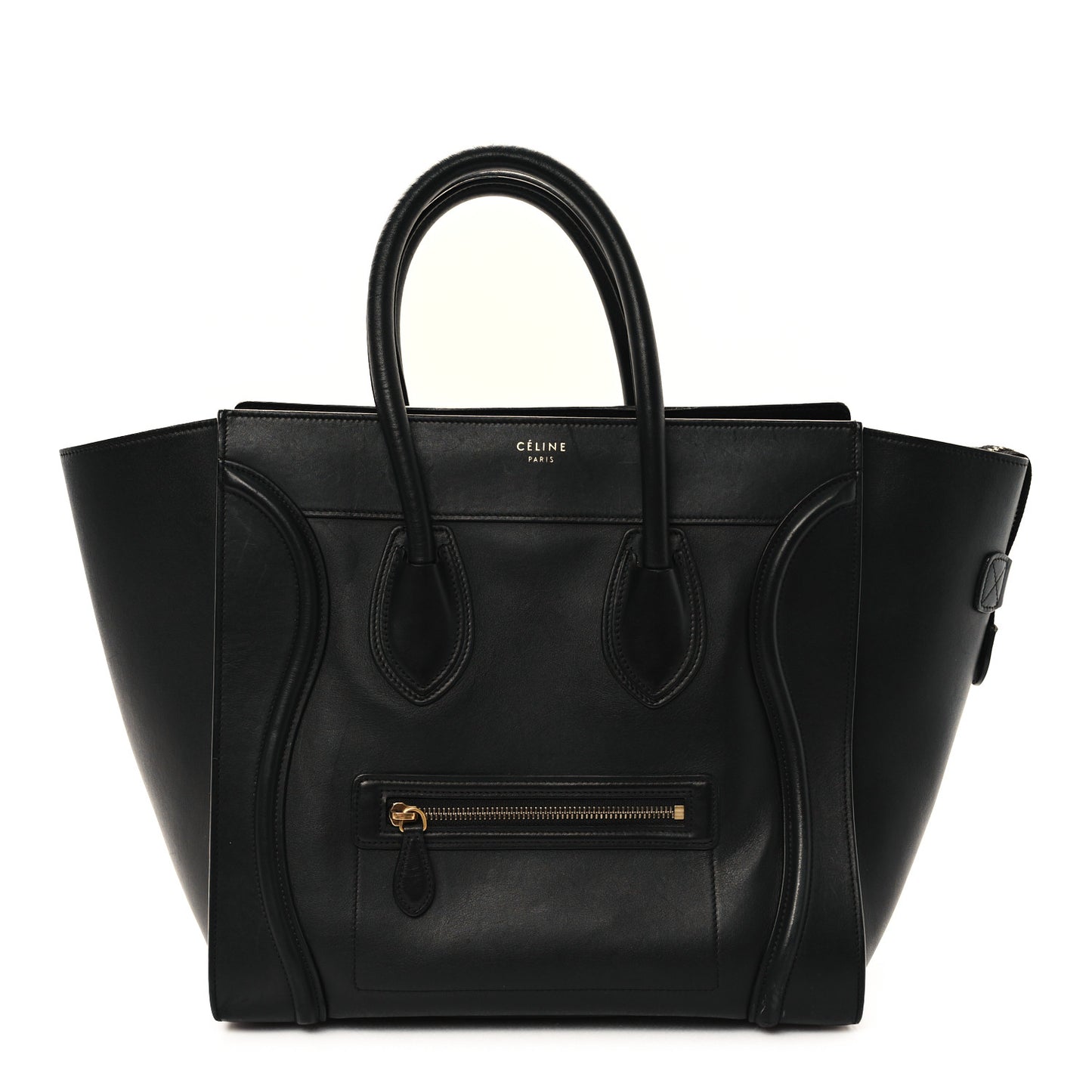 Drummed Calfskin Mini Luggage Black