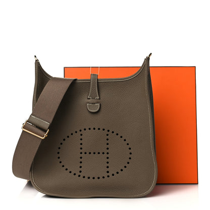 Hermes Taurillon Clemence Evelyne III PM Etoupe 11 of 11