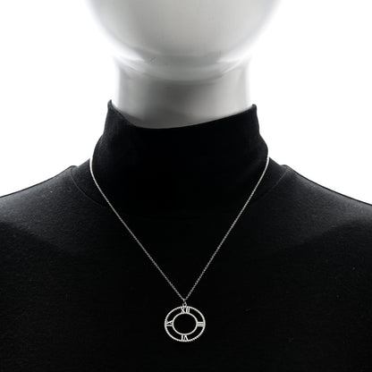 Tiffany 18K White Gold Diamond Medium Atlas Open Pave Pendant Necklace 2 of 5