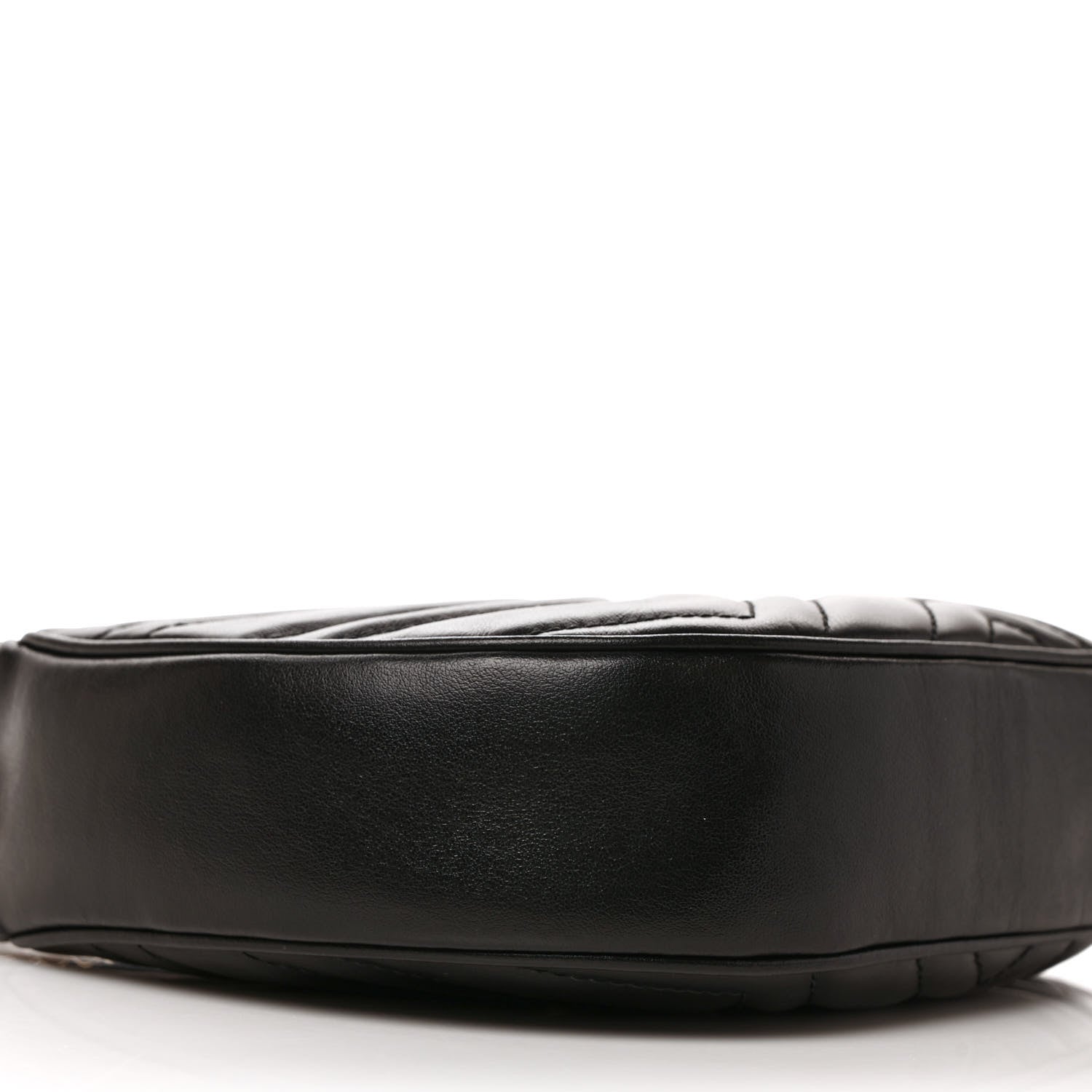 Gucci Calfskin Matelasse Chevron Mini GG Marmont Half Moon Hobo Black 7 of 9