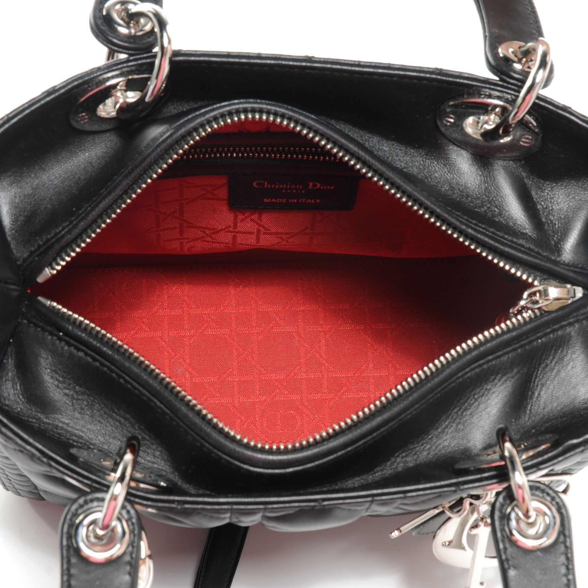 Christian Dior Lambskin Cannage Medium Lady Dior Black 6 of 8