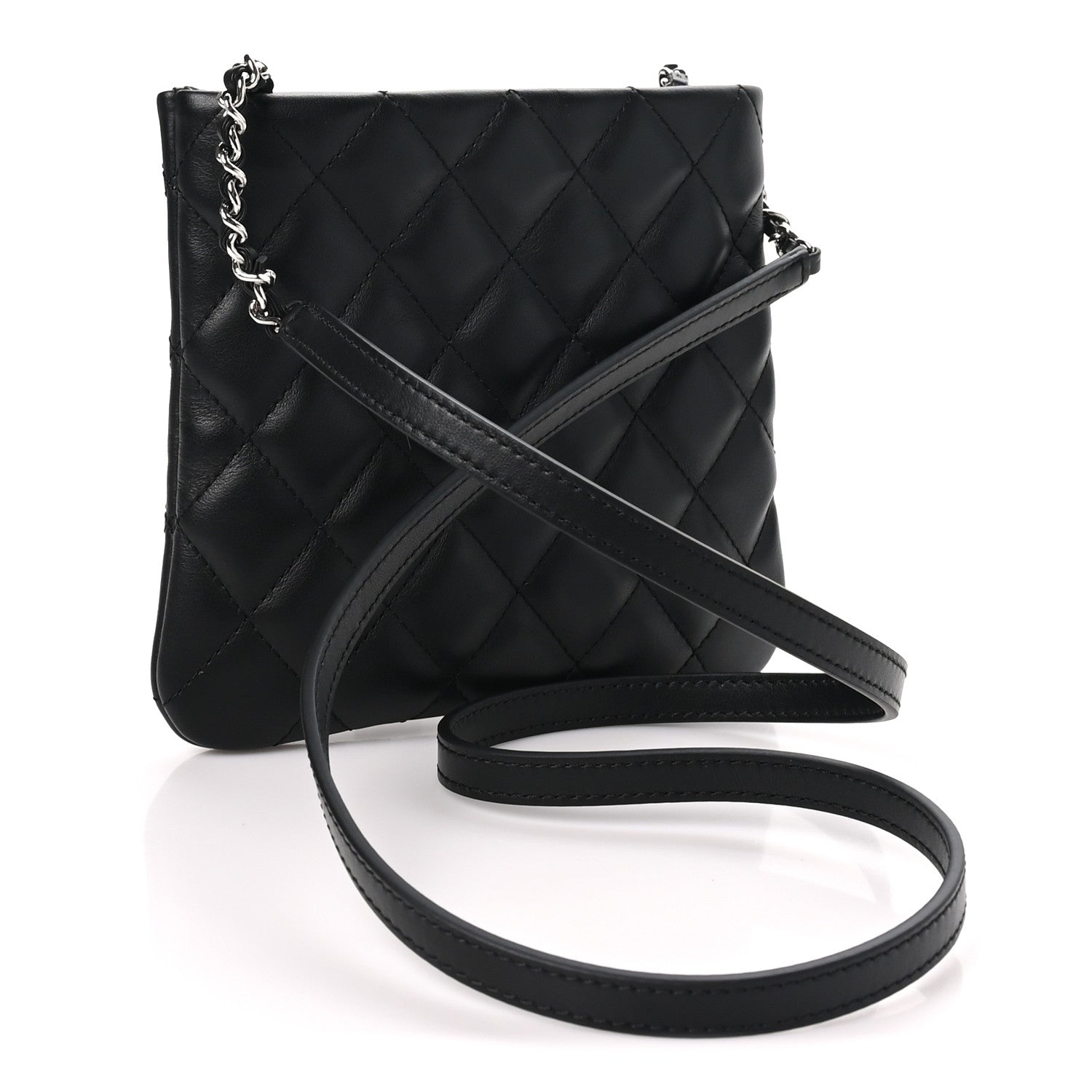 Chanel Lambskin Quilted Uniform Crossbody Bag Black 2 of 10