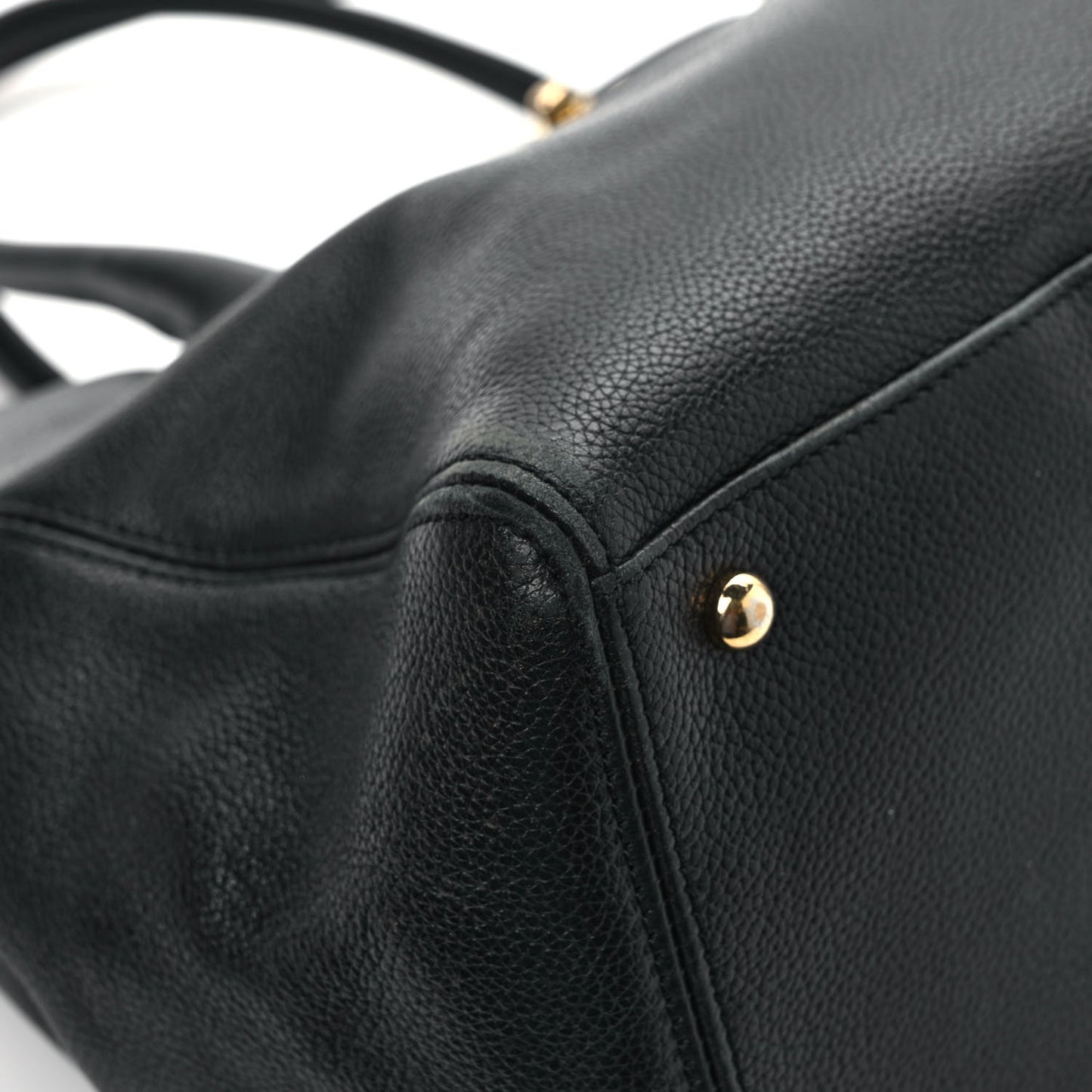 Calfskin Cerf Executive Shopper Tote Black