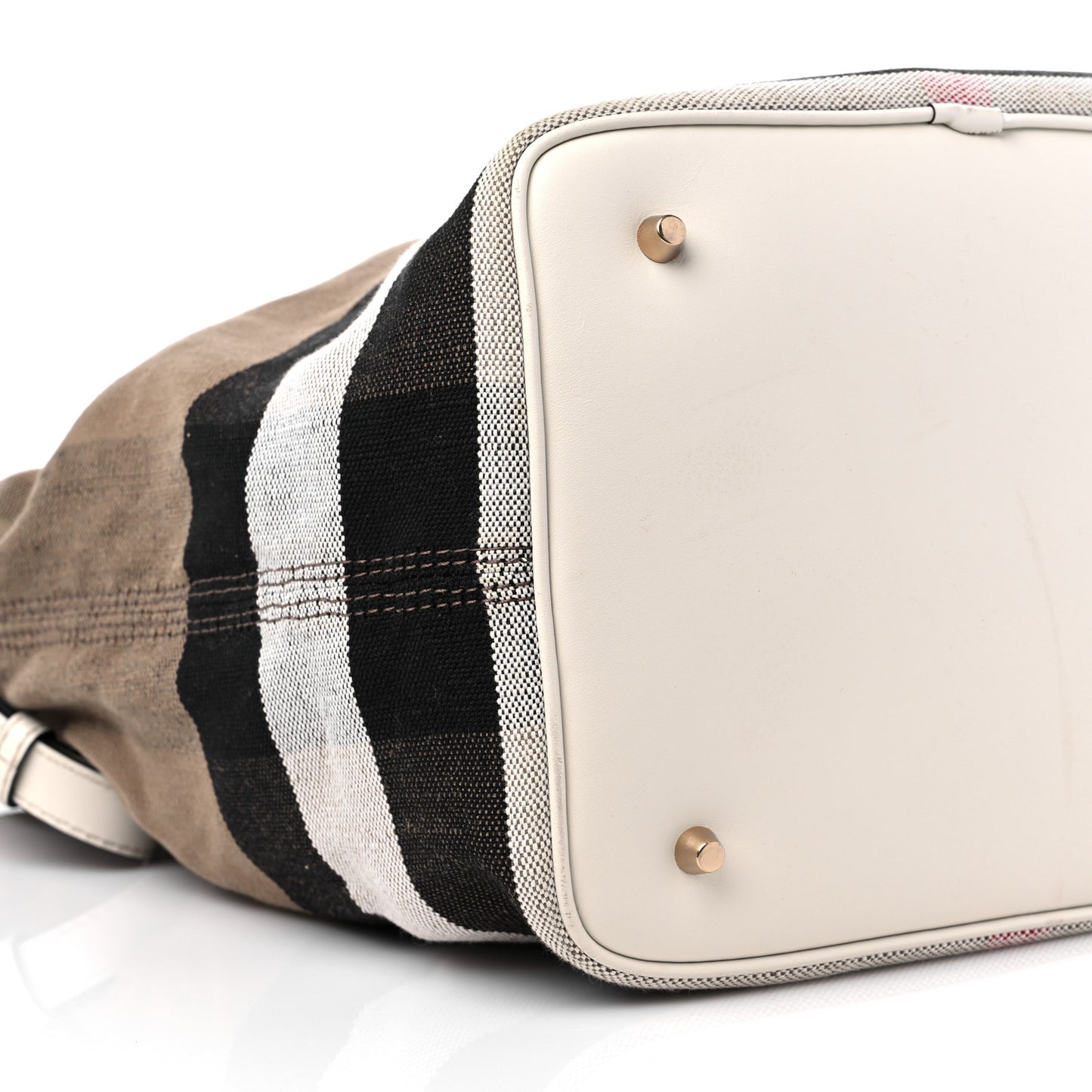Canvas Mega Check Medium Ashby Hobo White