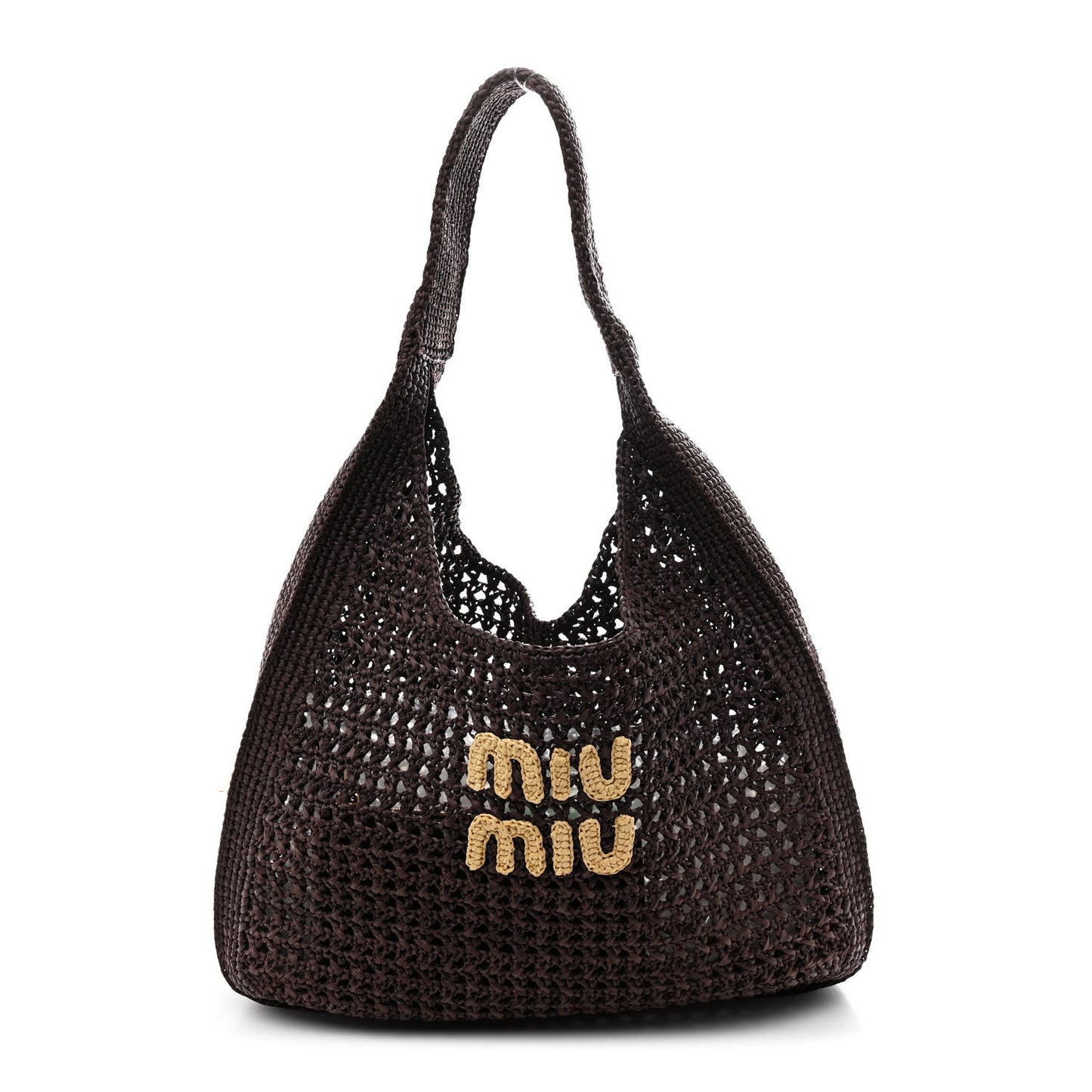 Raffia Crochet Woven Hobo Cacao Naturale