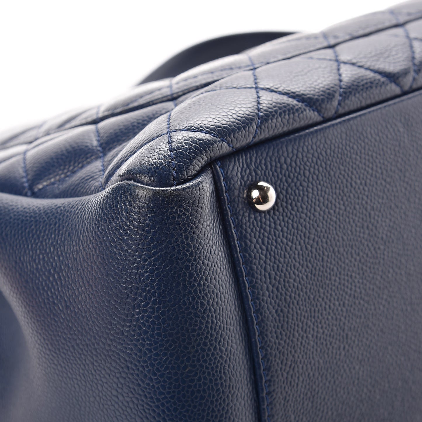 Caviar Quilted XL Grand Shopping Tote GST Navy Blue