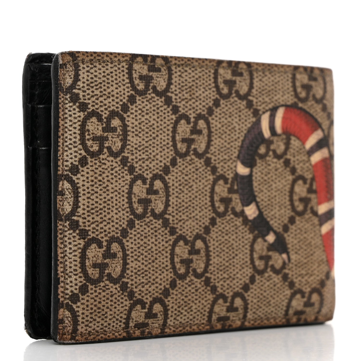 Gucci GG Supreme Monogram Kingsnake Bi-Fold Wallet Beige 3 of 9