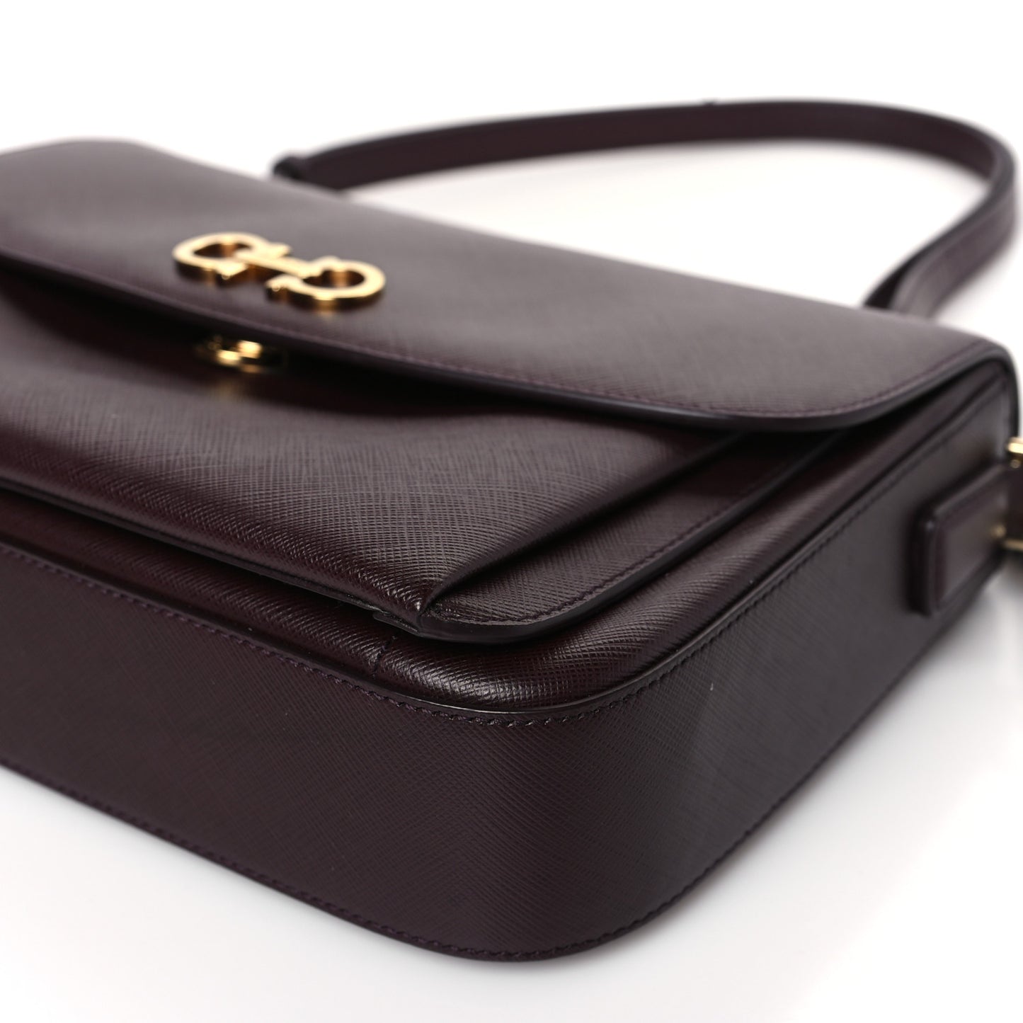 Saffiano Sandrine Shoulder Bag Rouge Black