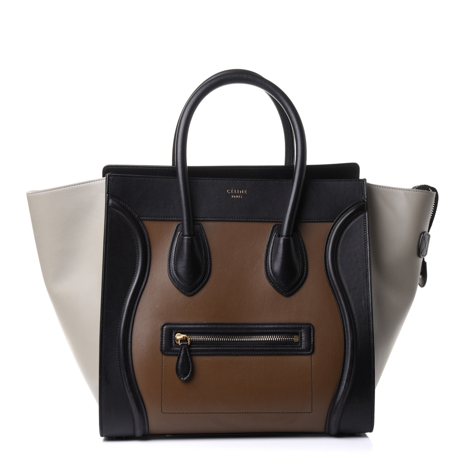 Celine Satin Calfskin Mini Tri-Color Luggage Dark Grey 1 of 12