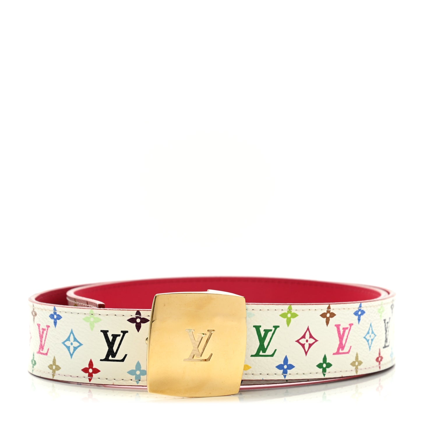 Monogram Multicolor LV Cut Reversible Belt 80 32 White Grenade