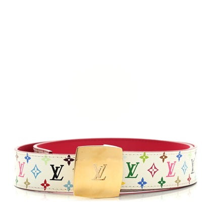 Louis Vuitton Monogram Multicolor LV Cut Reversible Belt 80 32 White Grenade 1 of 6