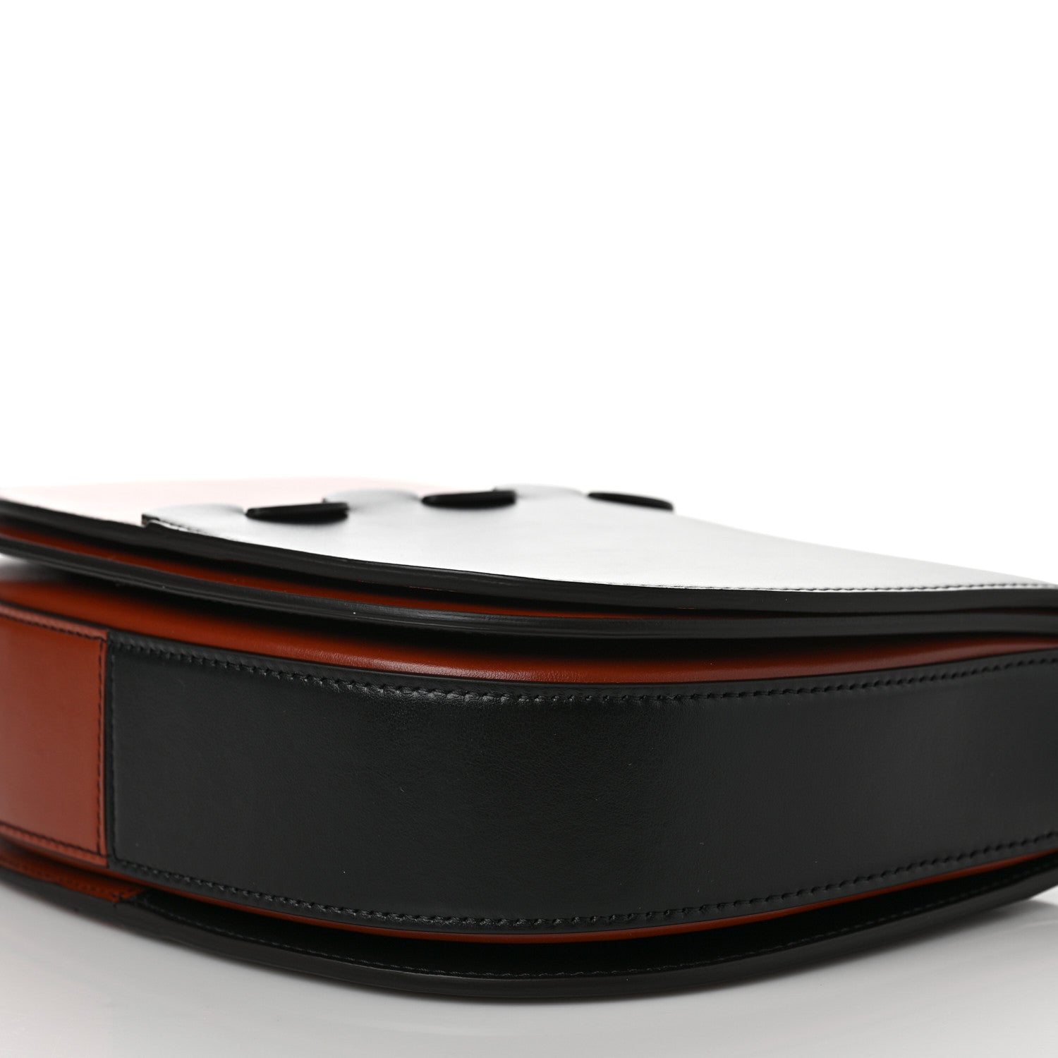 Chloe Shiny Calfskin Mia Tri-Color Saddle Bag Brown Black 7 of 7