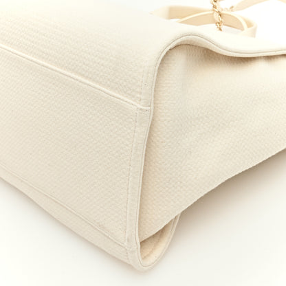 Chanel Mixed Fibers Calfskin Medium Deauville Tote Light Beige 11 of 13