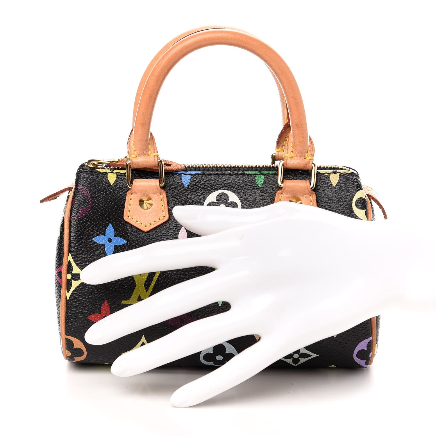 Louis Vuitton Monogram Multicolor Mini Sac HL Speedy Black 2 of 9