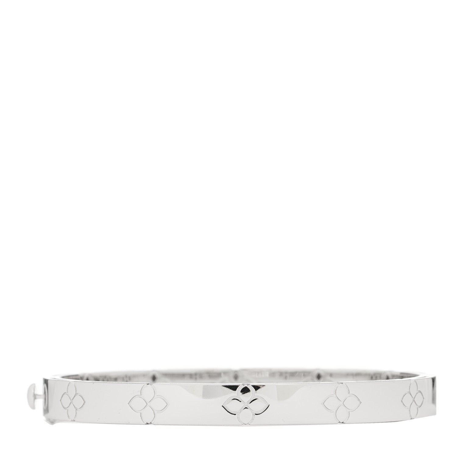 Roberto Coin 18K White Gold Diamond Medium Love in Verona Bangle Bracelet 2 of 4