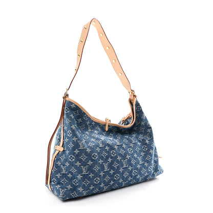 Louis Vuitton Monogram Denim CarryAll MM Blue 3 of 9