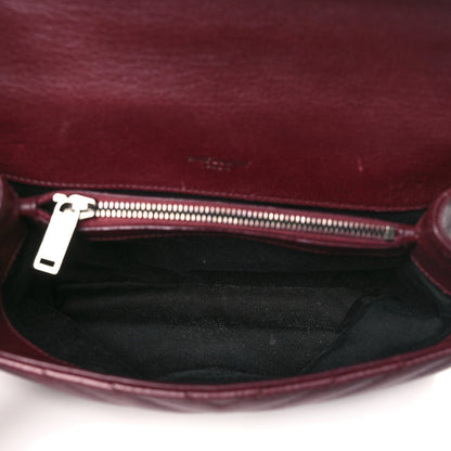 Saint Laurent Sheepskin Matelasse Chevron Monogram Medium College Bag Rouge Legion 5 of 13