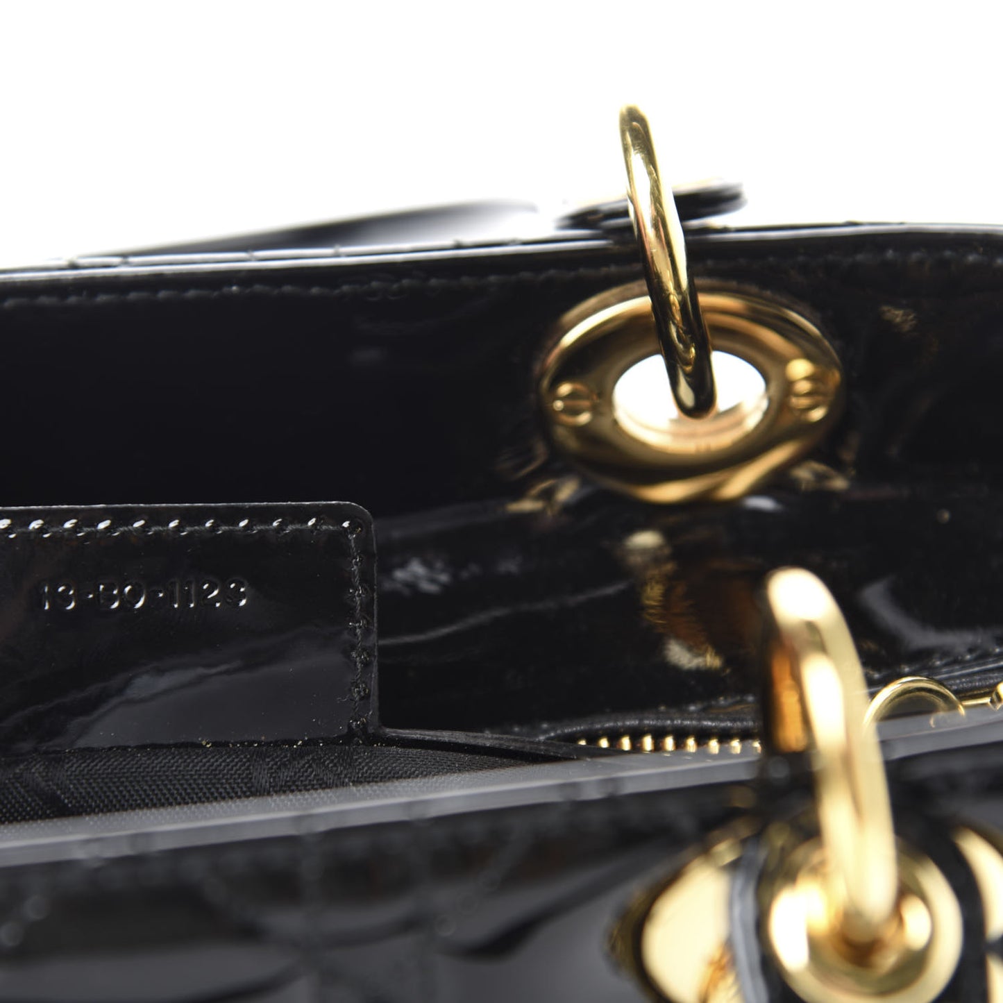 Patent Cannage Medium Lady Dior Black