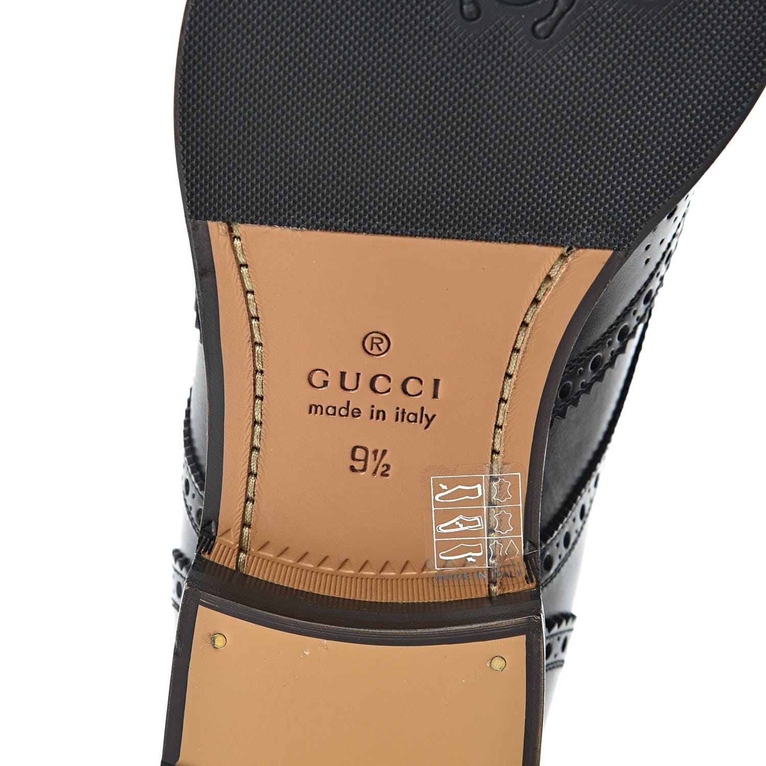 Gucci Calfskin Bee Embroidered Mens Queercore Brogue Derby Shoes 9.5 Black 8 of 9