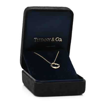 Tiffany 18K Yellow Gold 11mm Elsa Peretti Open Heart Pendant Necklace 6 of 6