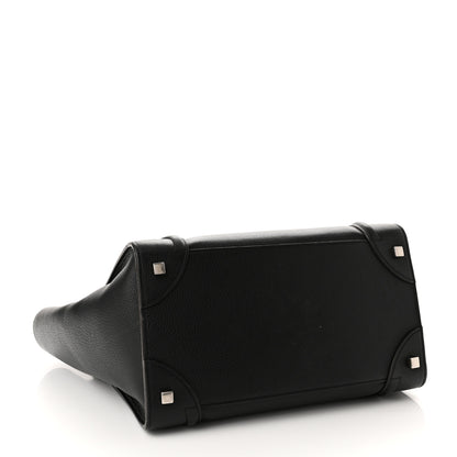 Celine Drummed Calfskin Mini Luggage Black 4 of 9
