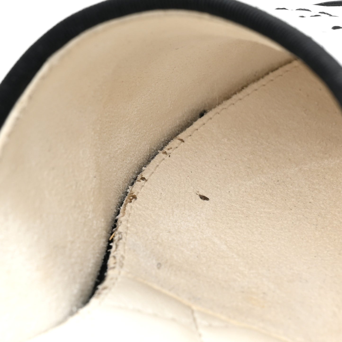 Crumpled Goatskin CC Espadrille Mules 35 White Black