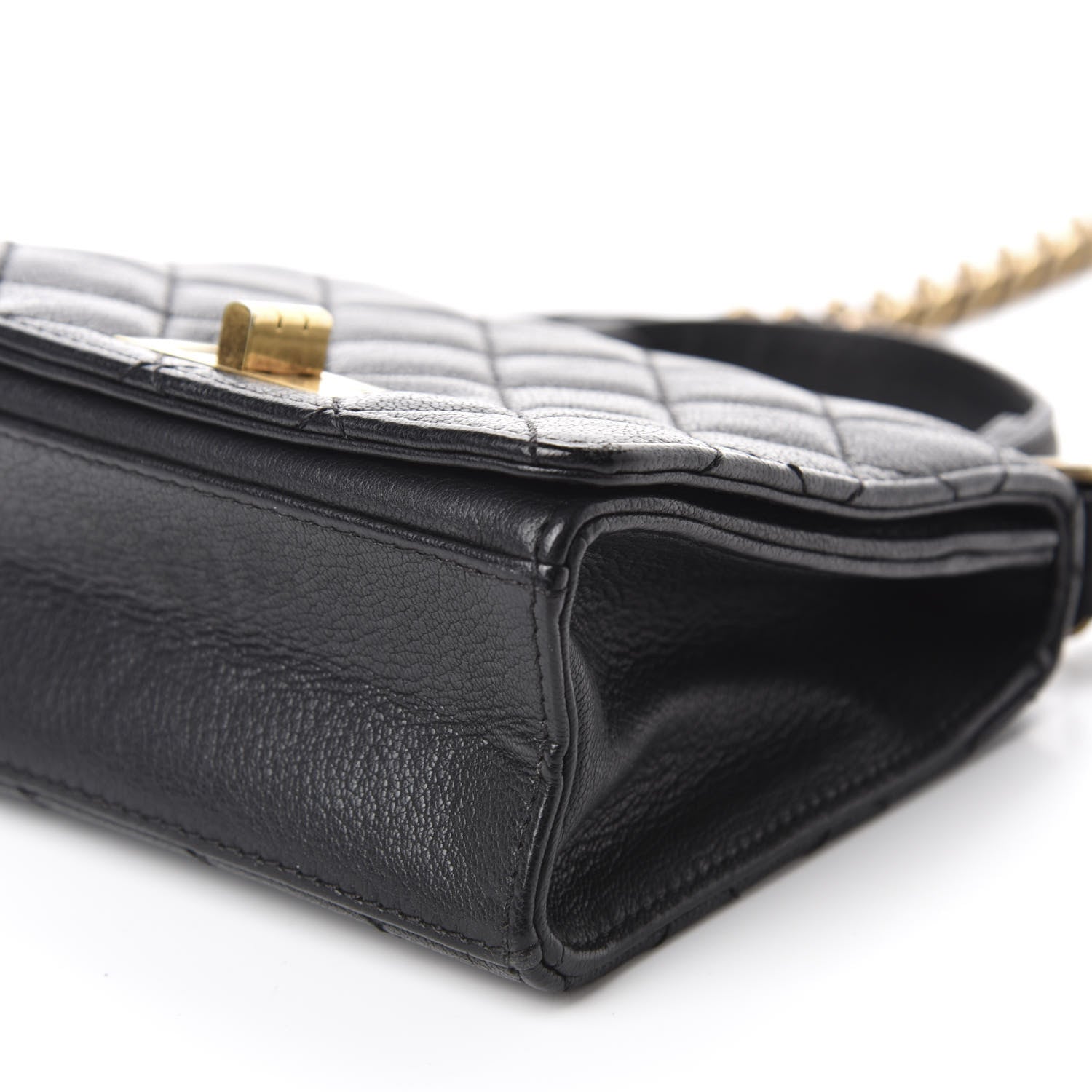 Chanel Goatskin Quilted Small Rita Top Handle Flap Black 7 of 10